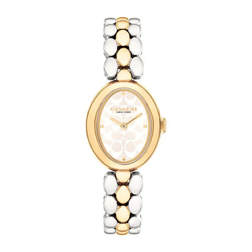 LADIES' SAMMY OVAL STAINLESS STEEL WATCH, "C" DIAL
