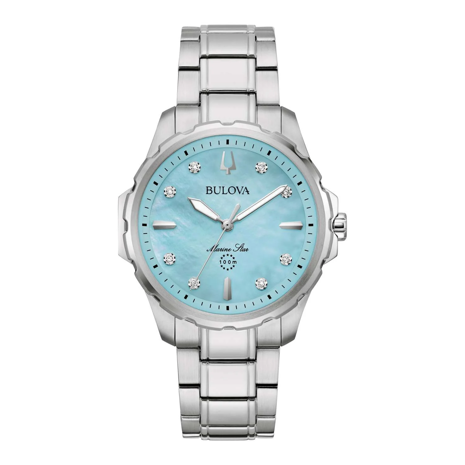 LADIES' MARINE STAR DIAMOND STAINLESS STEEL WATCH, MOP DIAL - Image 2