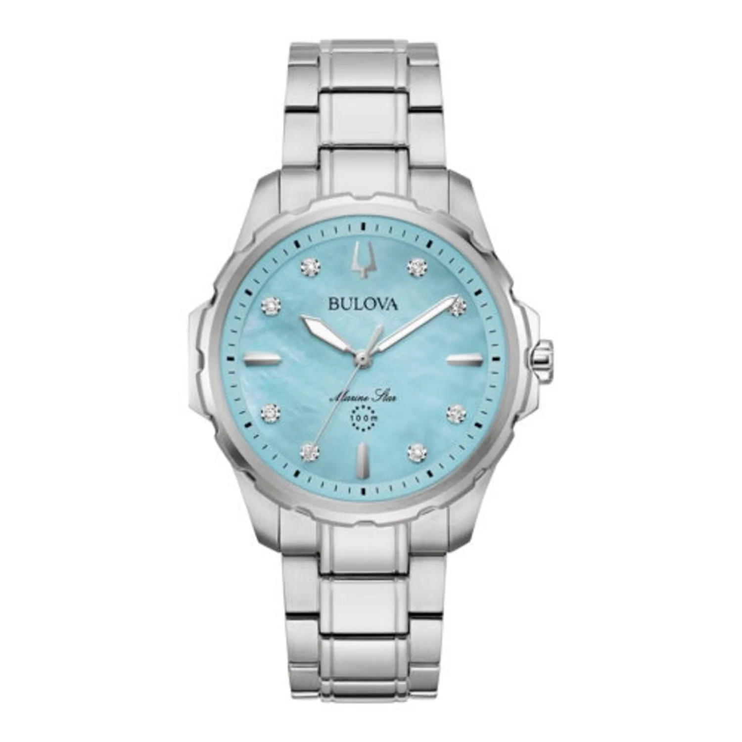 LADIES' MARINE STAR DIAMOND STAINLESS STEEL WATCH, MOP DIAL - Image 3