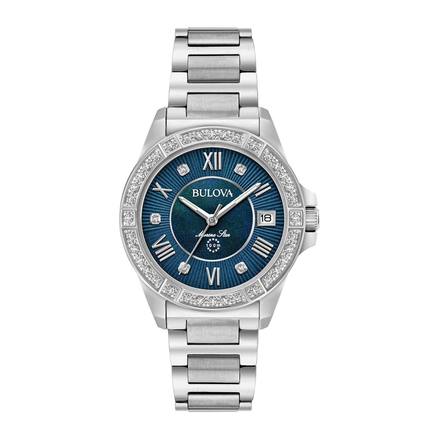 LADIES' MARINE STAR SERIES L DIAMOND SS WATCH, MOP DIAL - Image 2