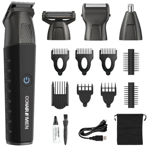 CONAIR MEN SHOWERPROOF TOTAL BODY ALL-IN-ONE 16PC MANSCAPING TRIMMER