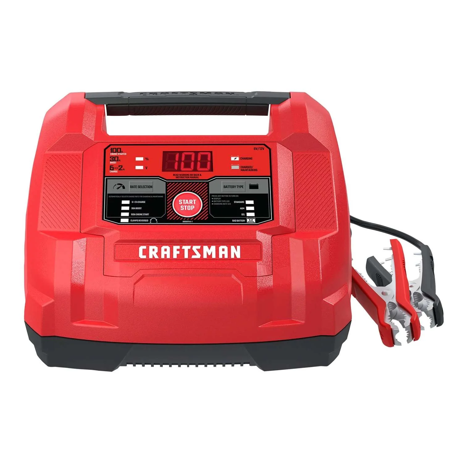 100A 6V MAX/12V MAX FULLY AUTOMATIC BATTERY CHARGER AND JUMP STARTER - Image 2
