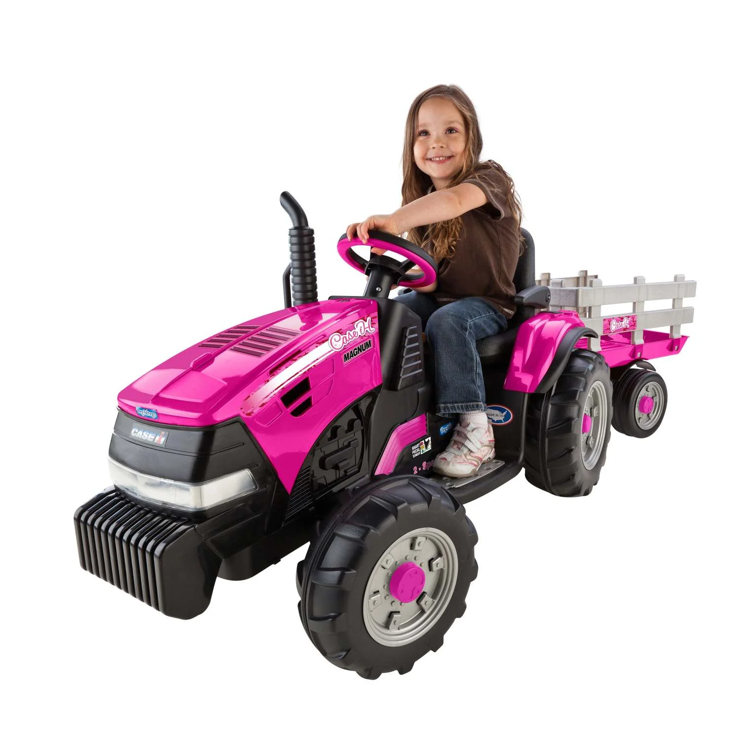 CASE IH MAGNUM TRACTOR W/ TRAILER 12V RIDE-ON - Image 2