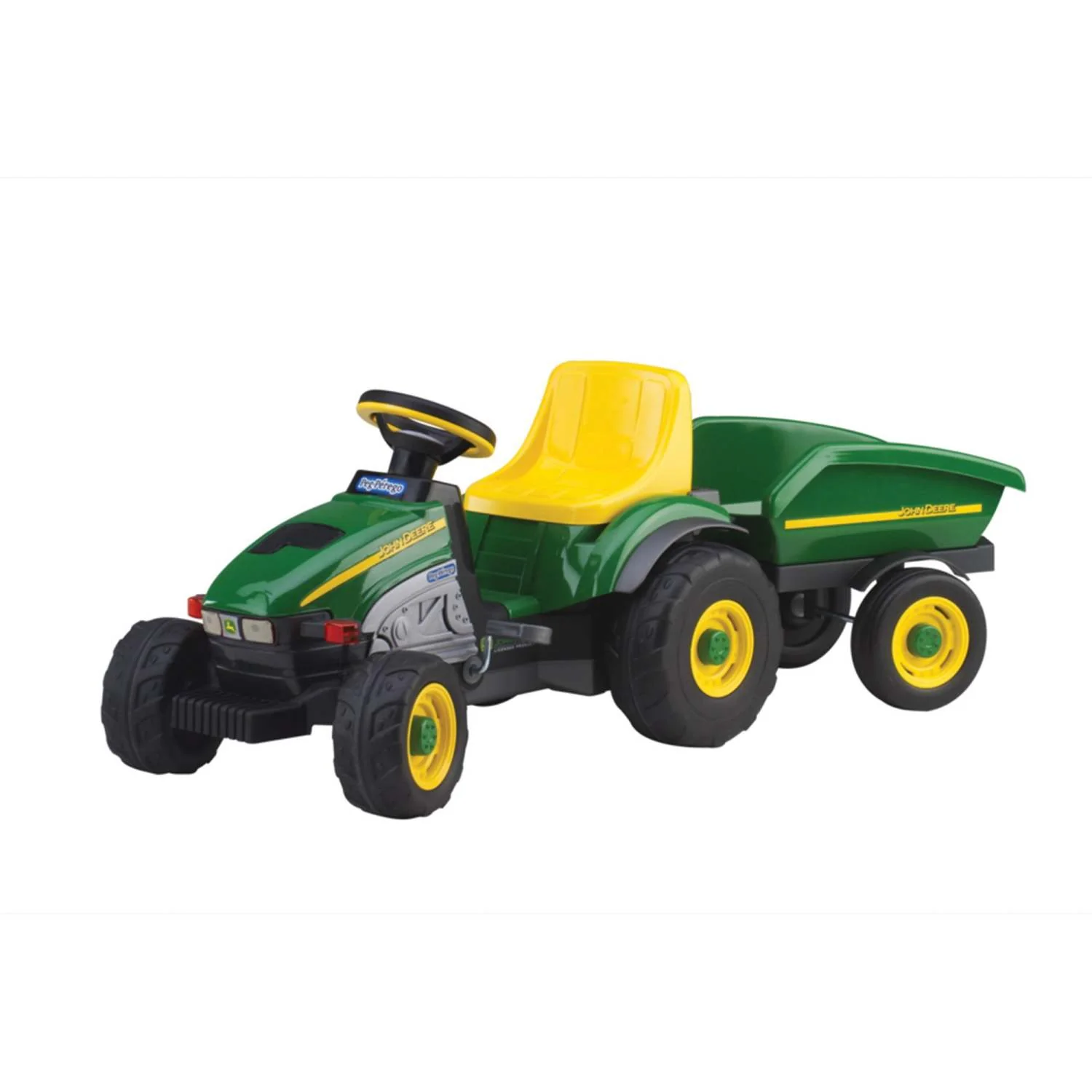 JOHN DEERE FARM TRACTOR WITH TRAILER PEDAL POWERED RIDE-ON - Image 2