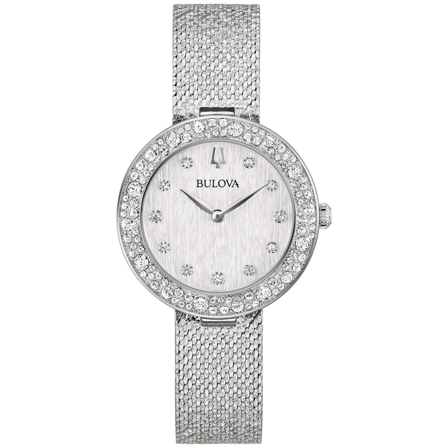 LADIES' CHAMPAGNE CRYSTAL MESH STRAP WATCH, DIAL - Image 2