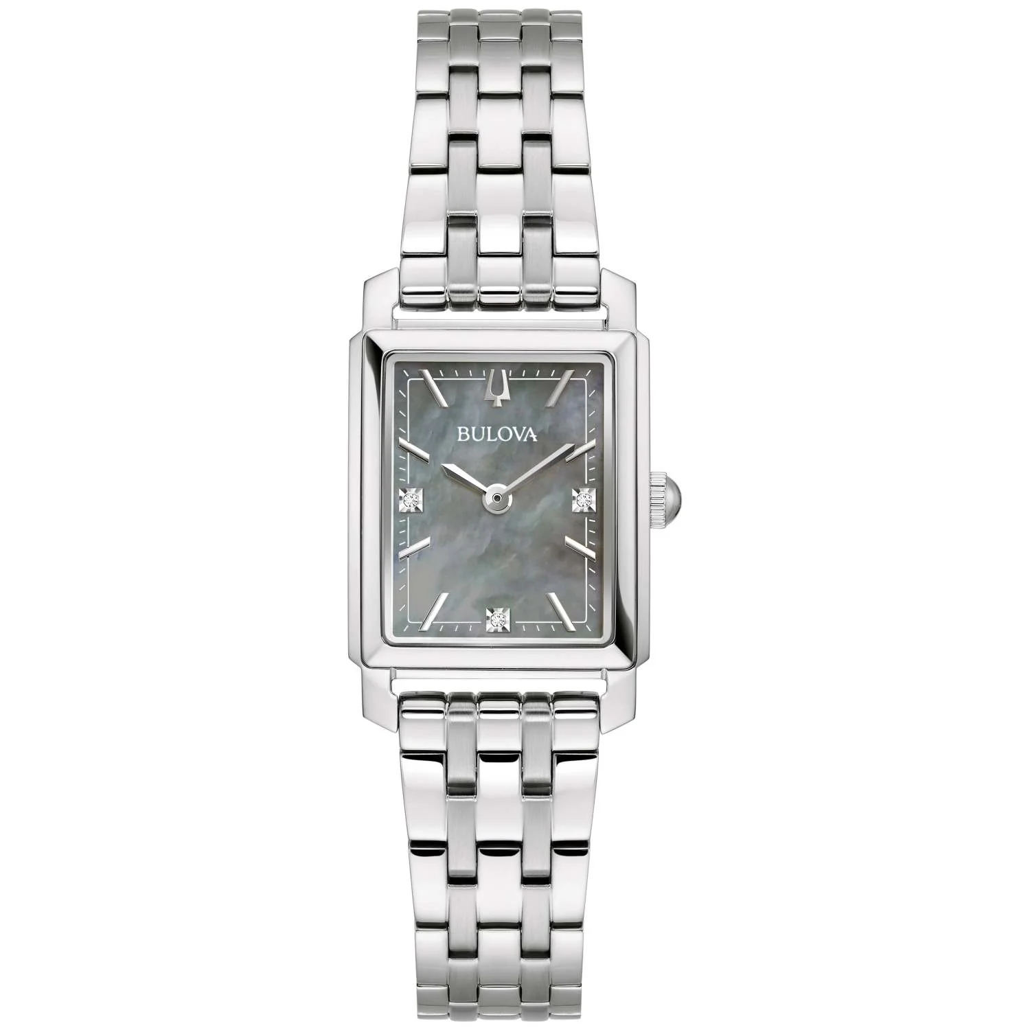 LADIES' SUTTON STAINLESS STEEL RECTANGLE WATCH, MOP DIAL - Image 2
