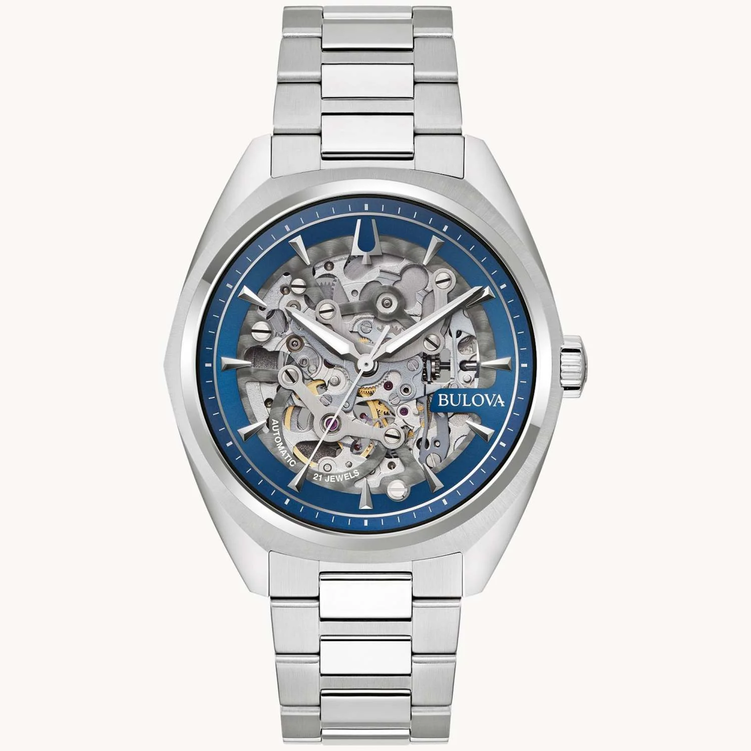 MEN'S SURVEYOR AUTOMATIC STAINLESS STEEL WATCH, SKELETON DIAL - Image 2