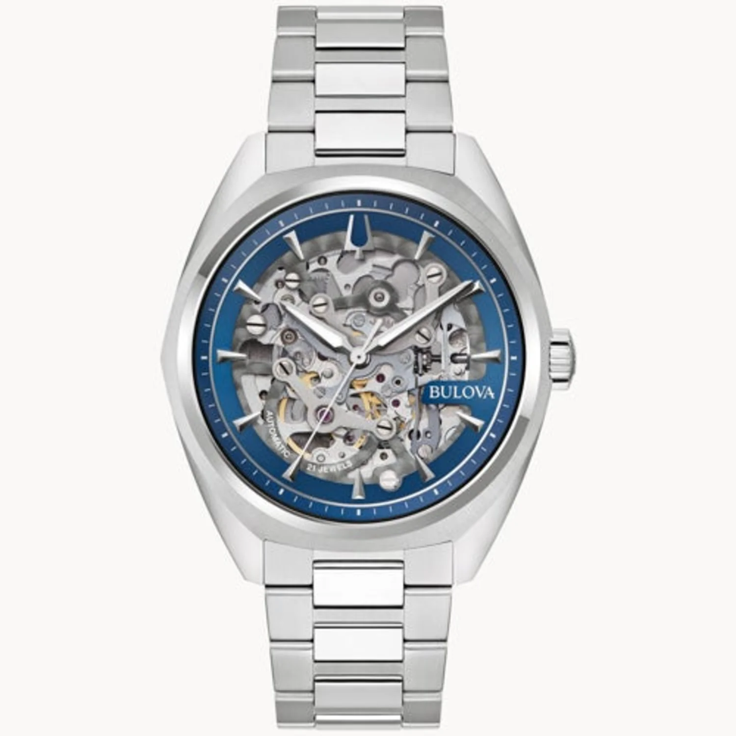 MEN'S SURVEYOR AUTOMATIC STAINLESS STEEL WATCH, SKELETON DIAL - Image 3