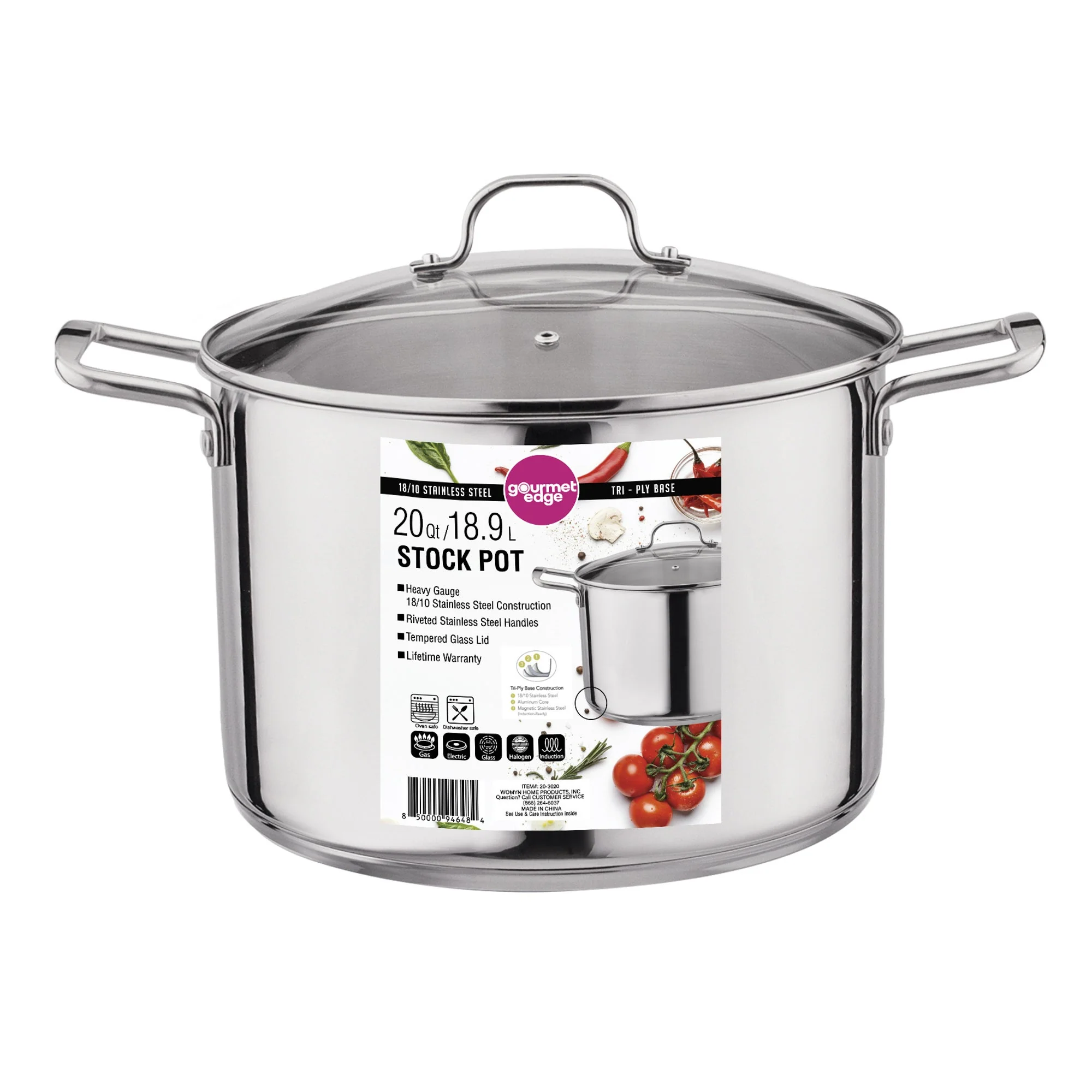 20QT 18/10 STOCK POT W/ LID - Image 2