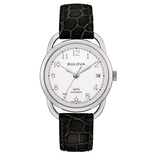 LADIES' JOSEPH BULOVA COMMODORE AUTOMATIC LEATHER STRAP WATCH, DIAL