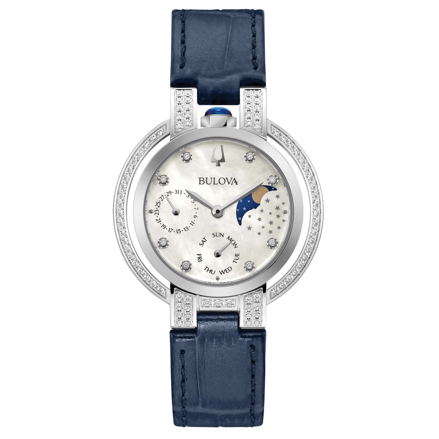 LADIES' RUBAIYAT DIAMOND LEATHER STRAP WATCH, MOTHER-OF-PEARL DIAL - Image 2