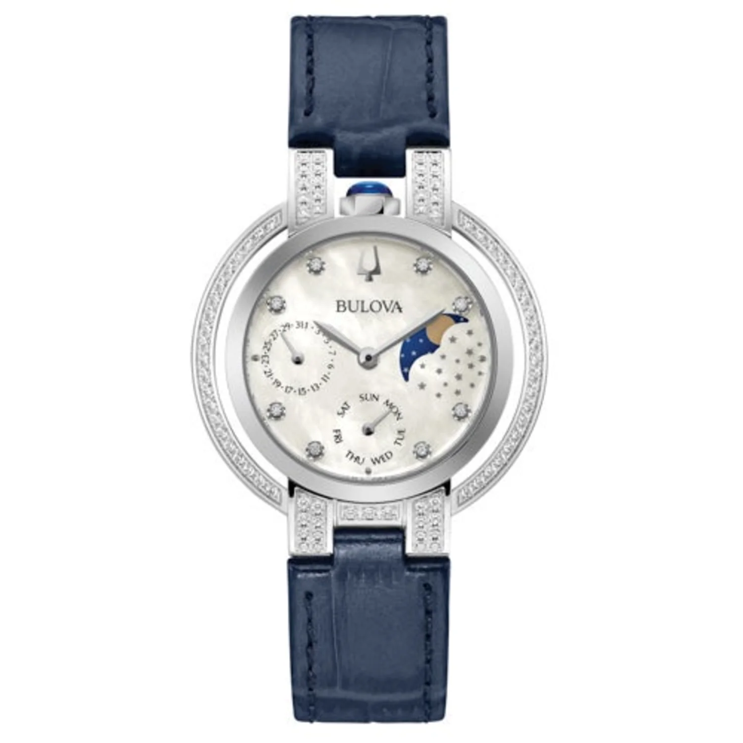 LADIES' RUBAIYAT DIAMOND LEATHER STRAP WATCH, MOTHER-OF-PEARL DIAL - Image 3