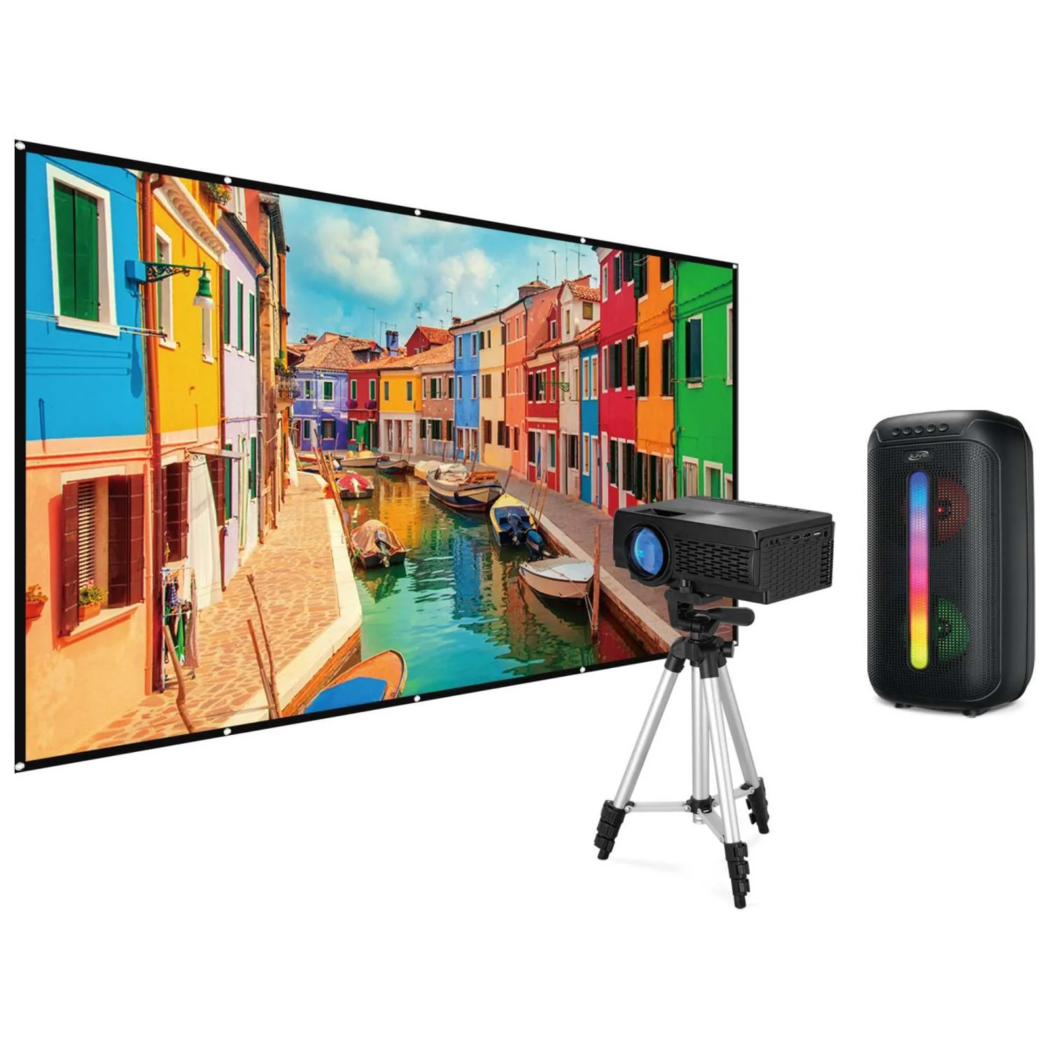 POP-UP MOVIE THEATER KIT - PROJECTOR SCREEN TAILGATE SPEAKER - Image 2