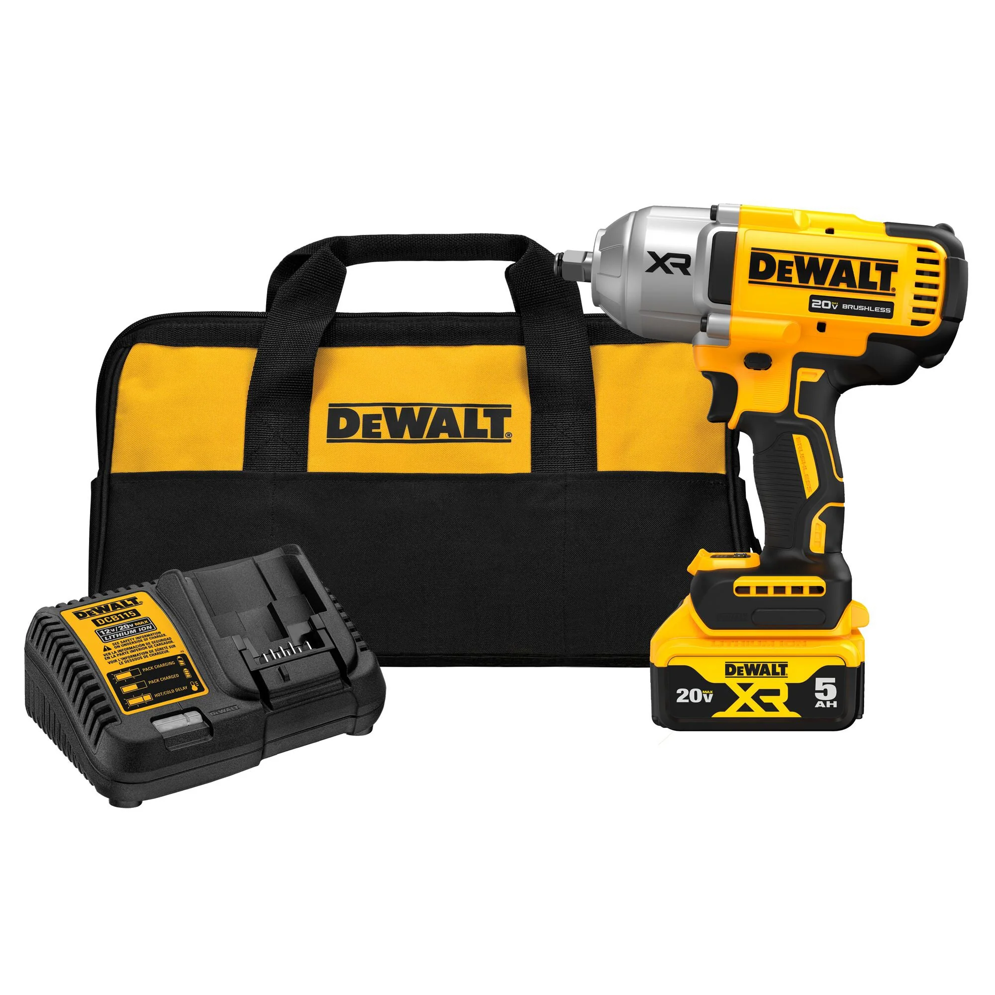 20V MAX XR 1/2" HIGH TORQUE IMPACT WRENCH KIT W/ HOG RING ANVIL - Image 2