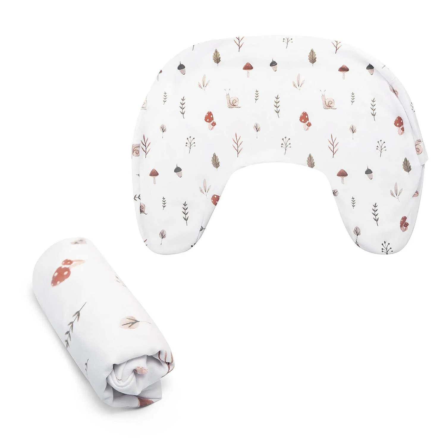 BOPPY NEW NURSING PILLOW ORGANIC COTTON COVER NEUTRAL FOREST FLOOR - Image 2