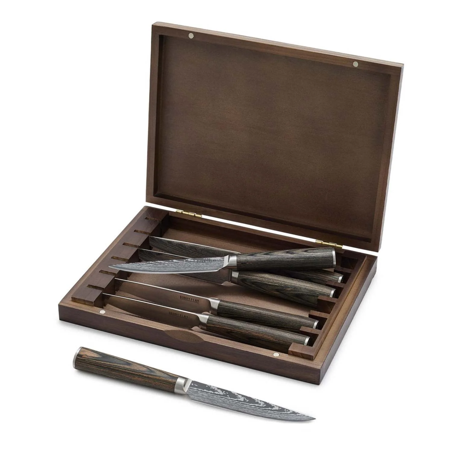 6PC STEAK KNIFE SET W/ WOOD STORAGE BOX - Image 2