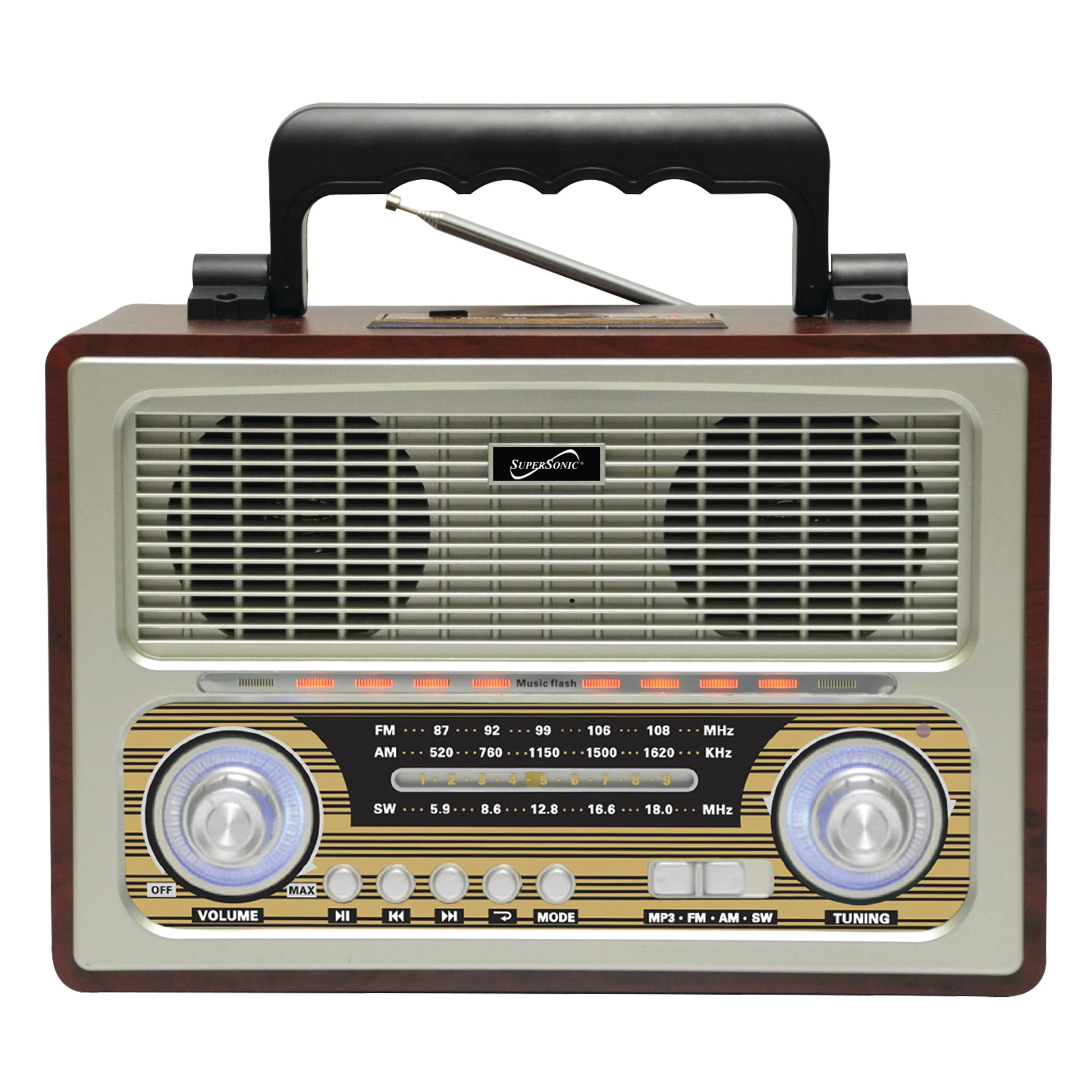 VINTAGE RETRO 3-BAND BLUETOOTH RADIO SPEAKER - Image 2