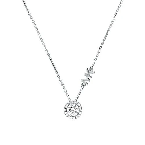 STERLING SILVER MK LOGO NECKLACE