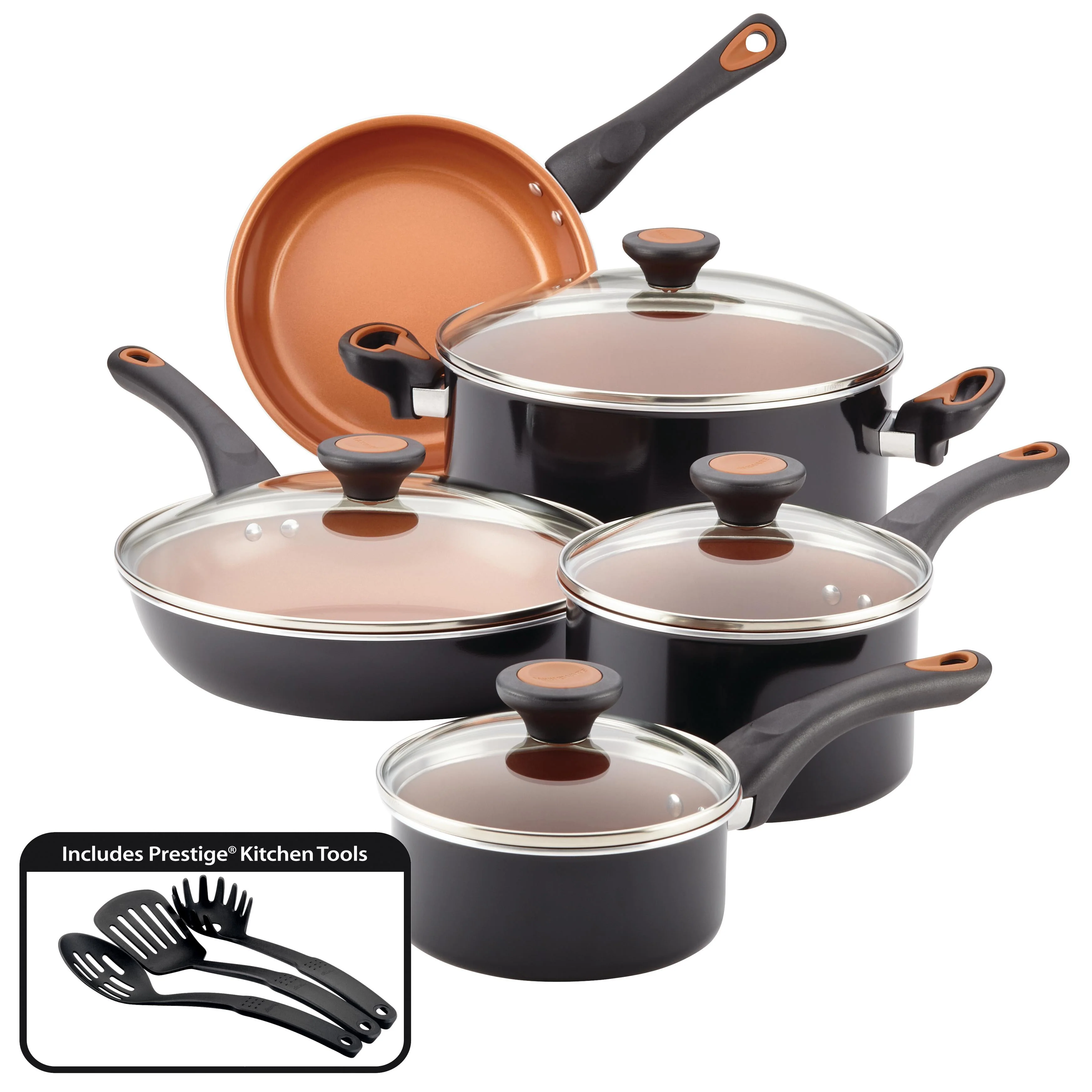 12PC GLIDE COPPER CERAMIC NONSTICK COOKWARE - Image 2