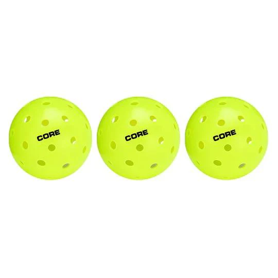 CORE OUTDOOR PICKLEBALLS - 3 PACK - NEON GREEN