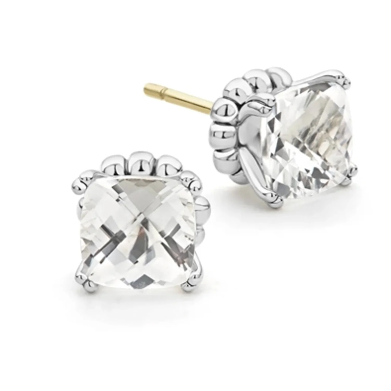 WHITE TOPAZ STUD EARRINGS