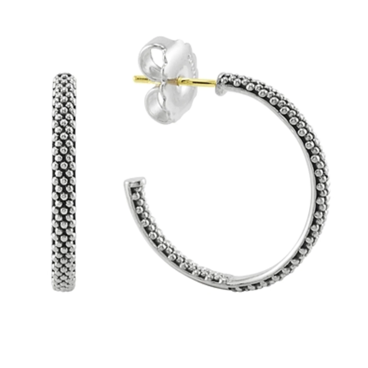 SIGNATURE CAVIAR BEADED HOOP EARRINGS