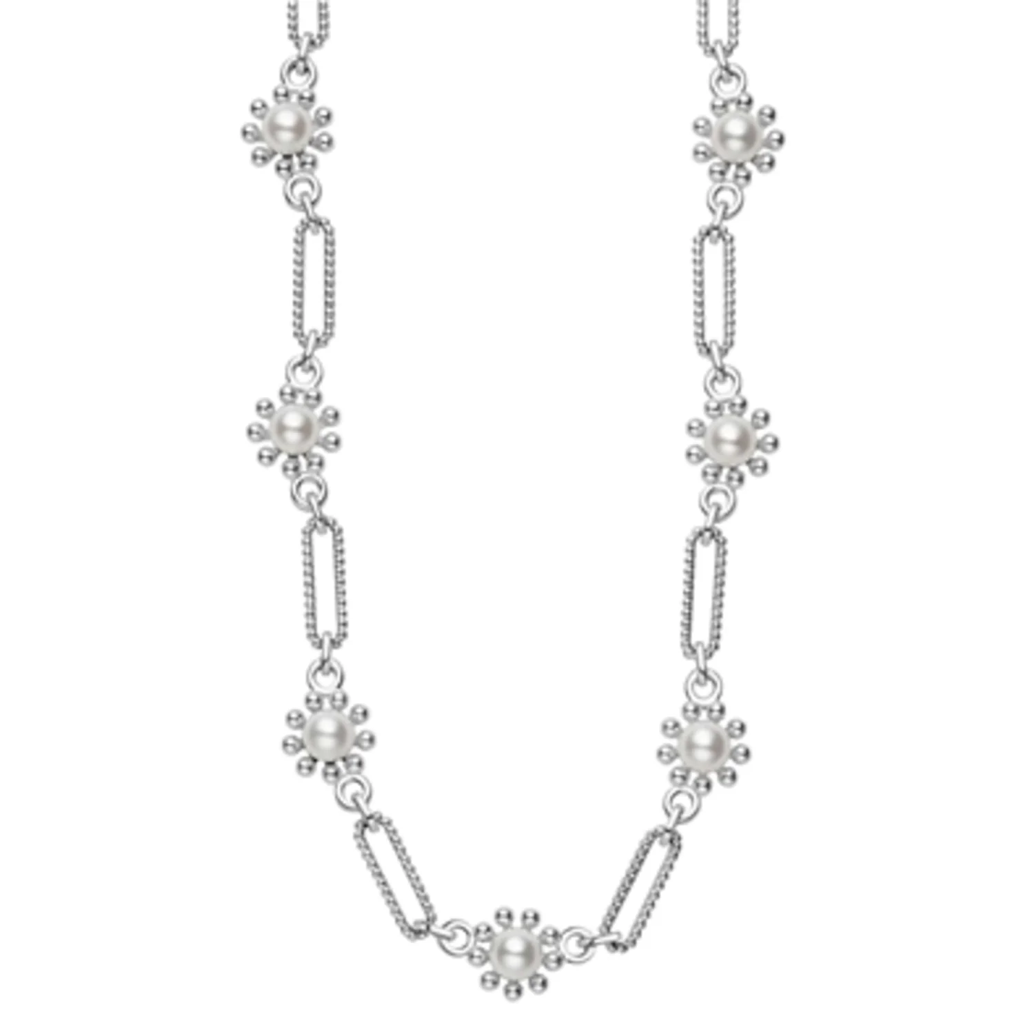 FLEUR PEARL LINK NECKLACE