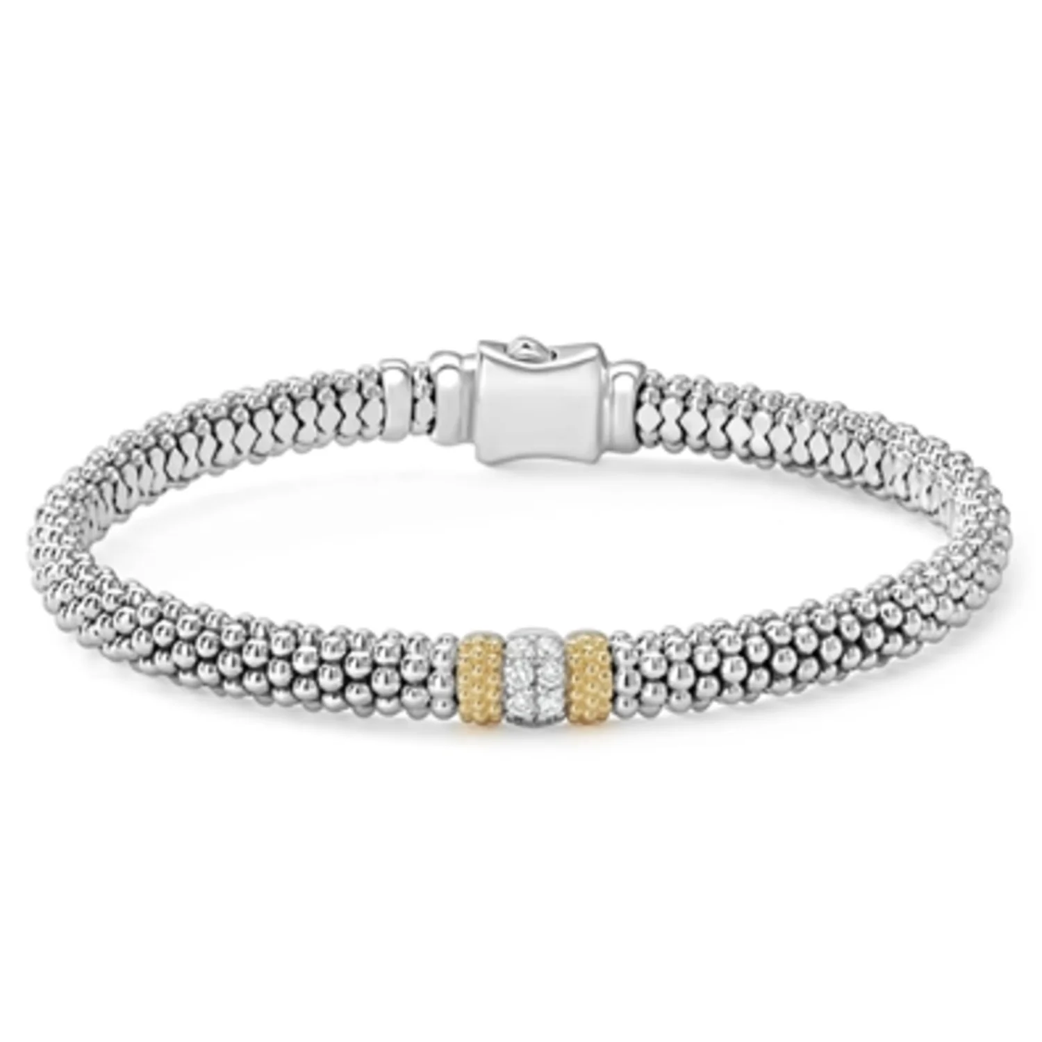 SINGLE STATION DIAMOND CAVIAR BRACELET, 6MM