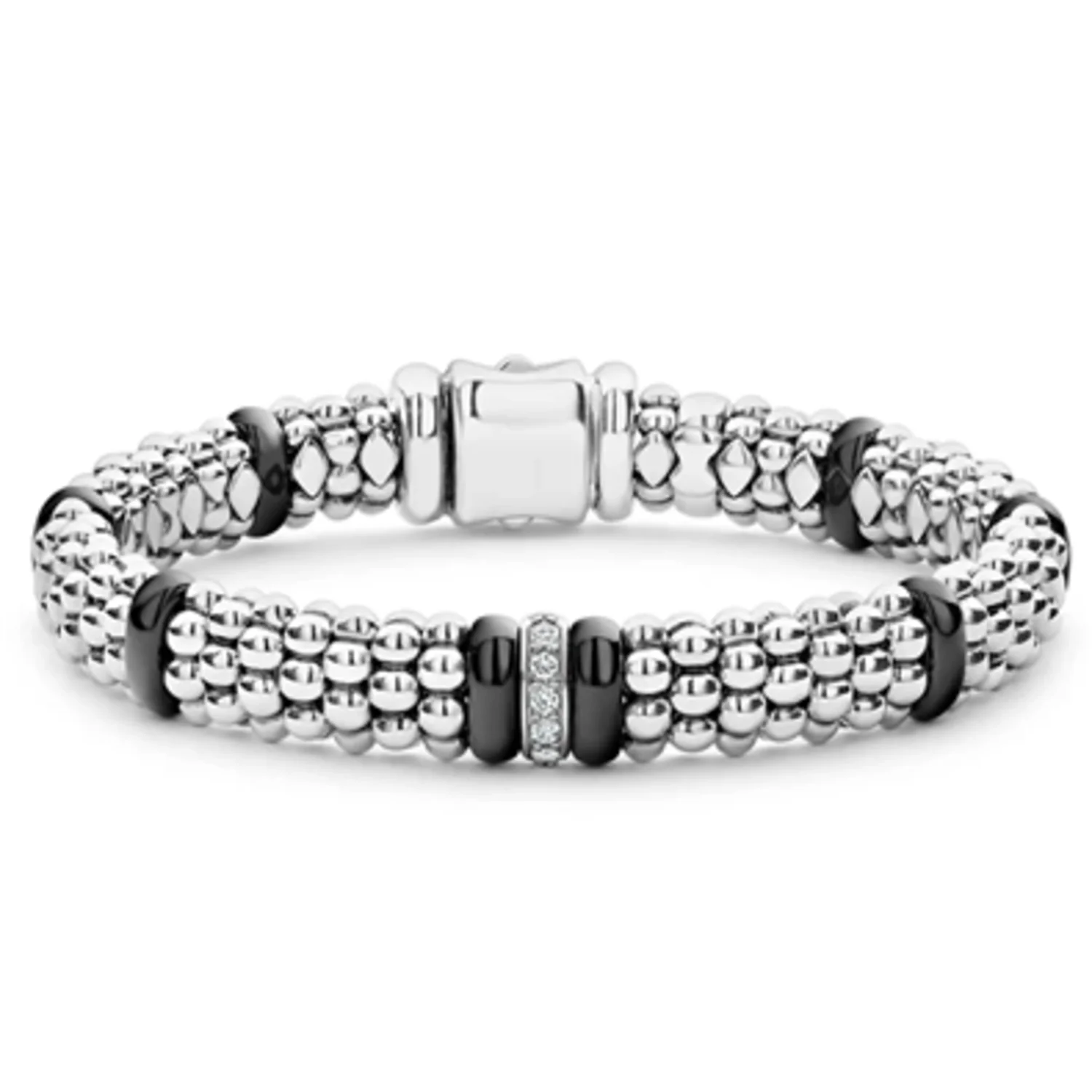 SINGLE STATION DIAMOND CAVIAR BRACELET, 7"