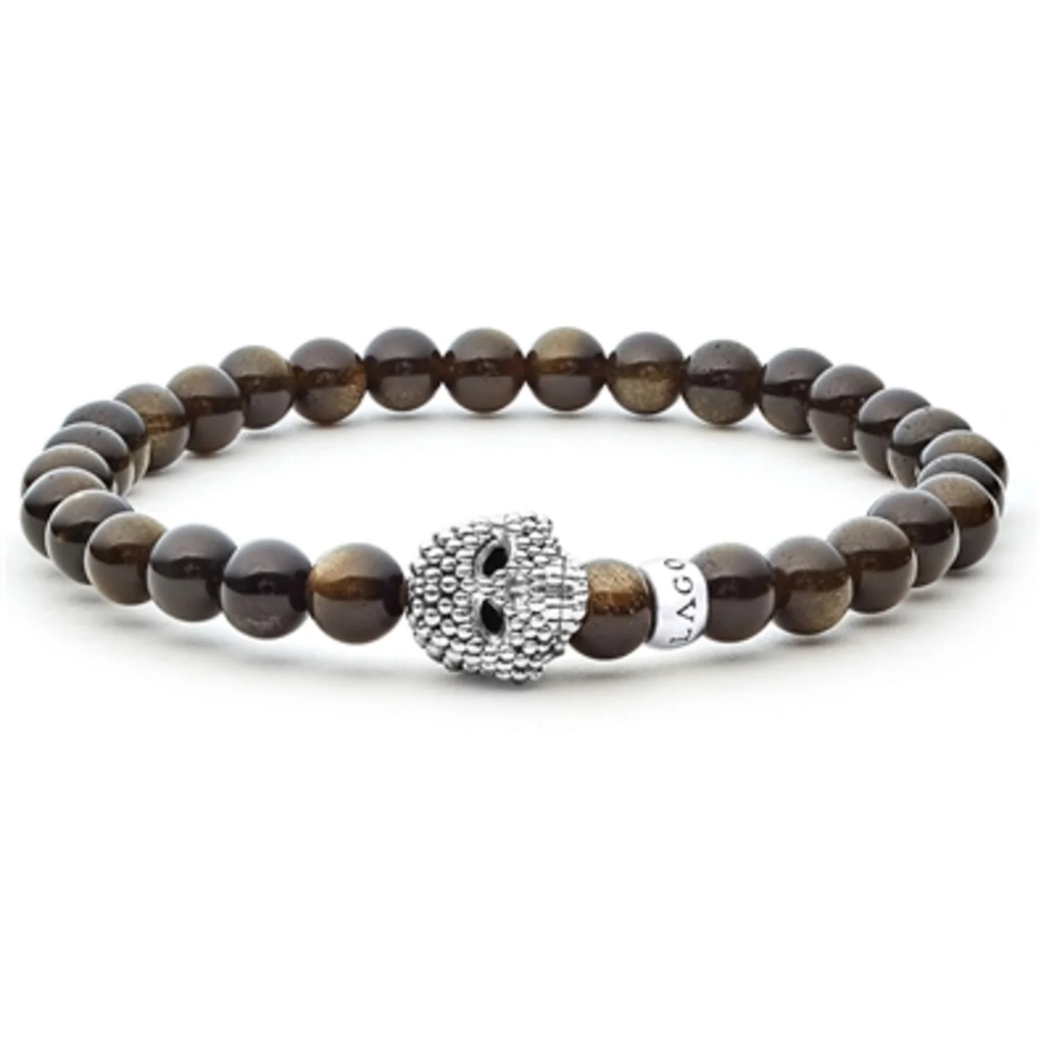 UNISEX GOLDEN OBSIDIAN SKULL BRACELET