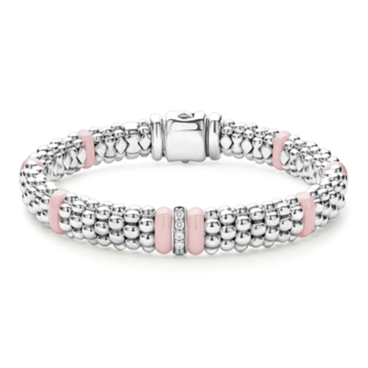 SINGLE STATION DIAMOND CAVIAR BRACELET, 6.25"-6.75"