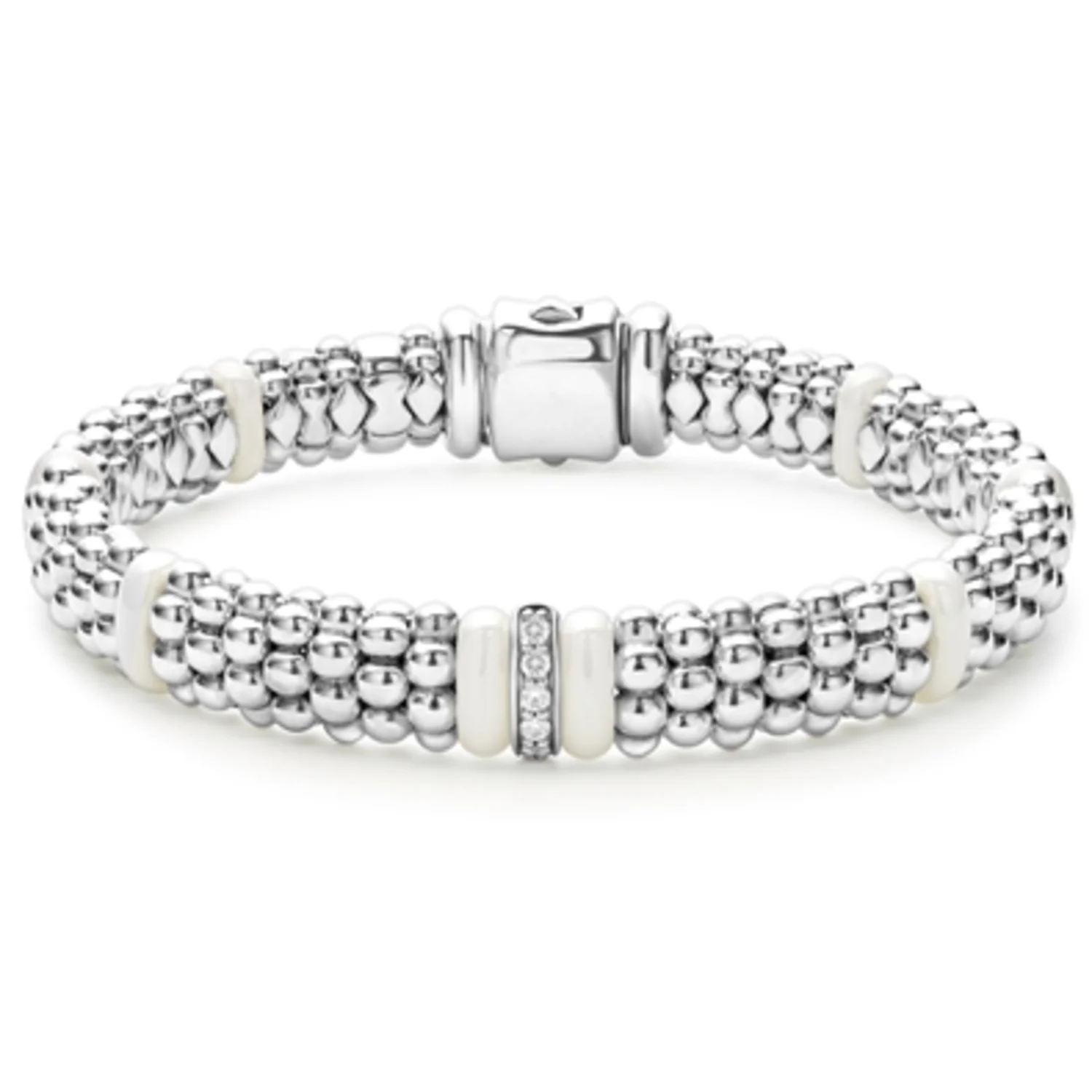 SINGLE STATION DIAMOND CAVIAR BRACELET, 7