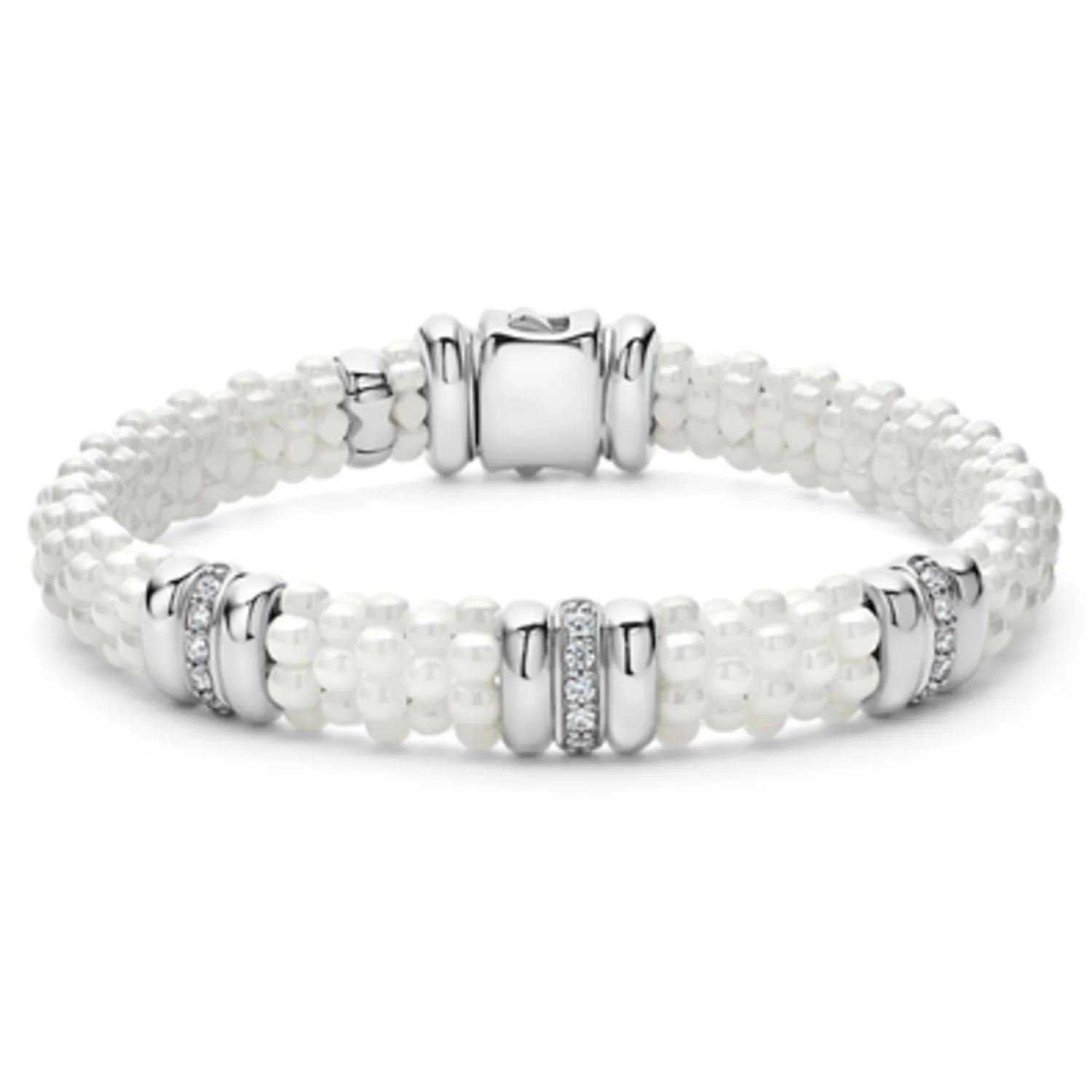 THREE STATION CERAMIC DIAMOND BRACELET, 7
