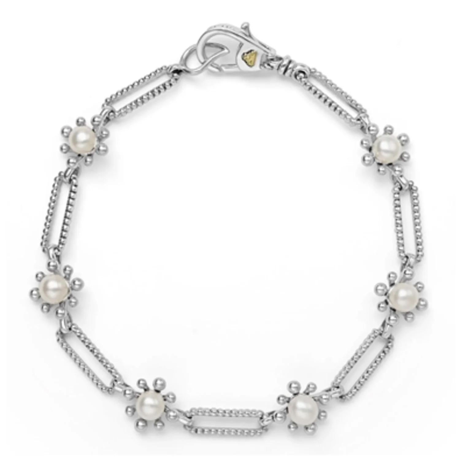 FLEUR PEARL LINK BRACELET
