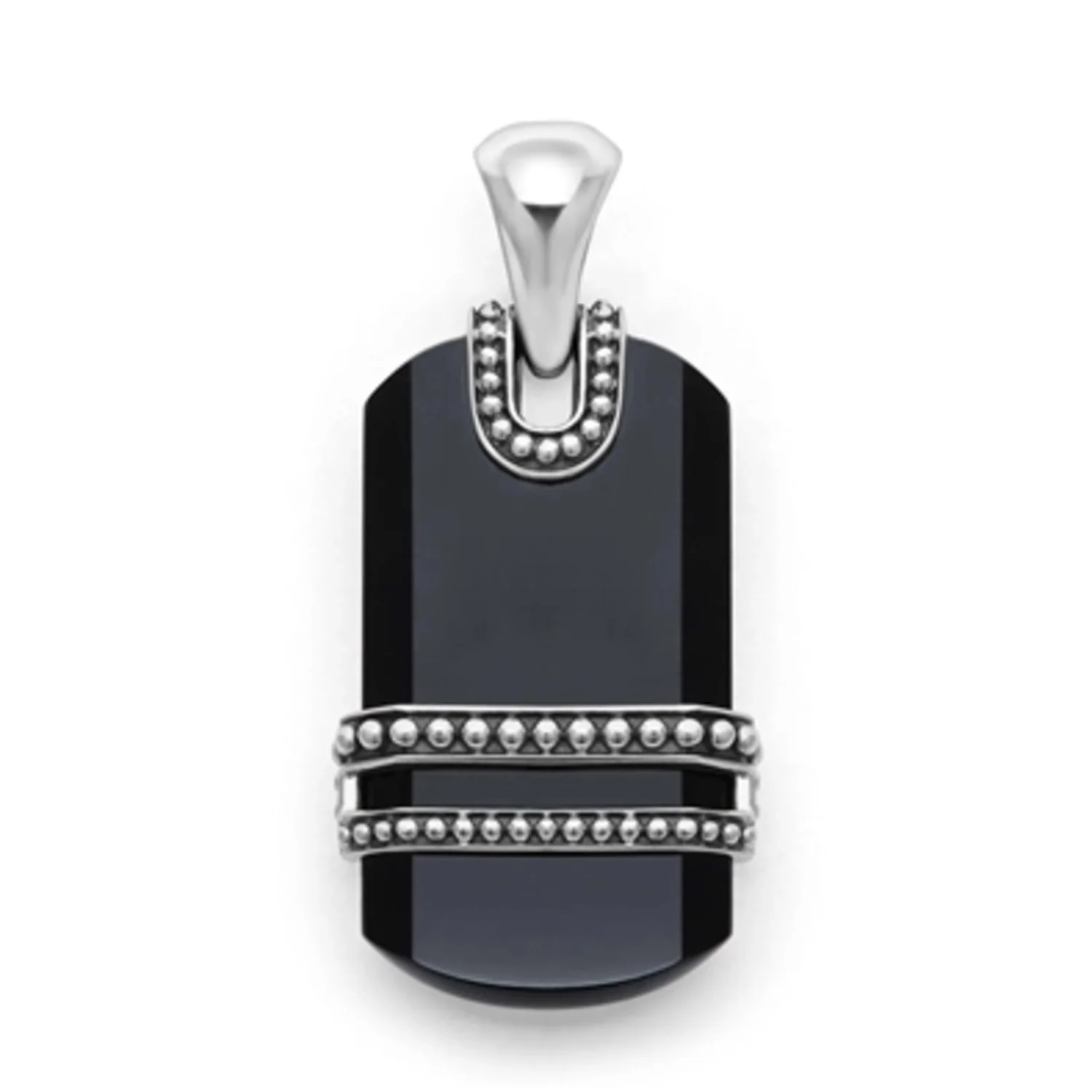 BLACK AGATE TAG AMULET