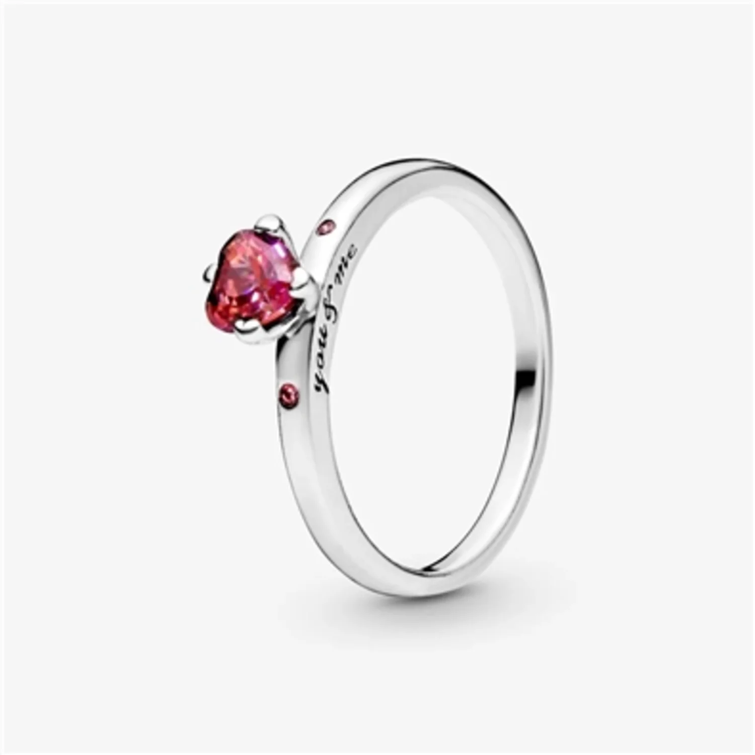 SPARKLING RED HEART RING, 7.5 - Image 2