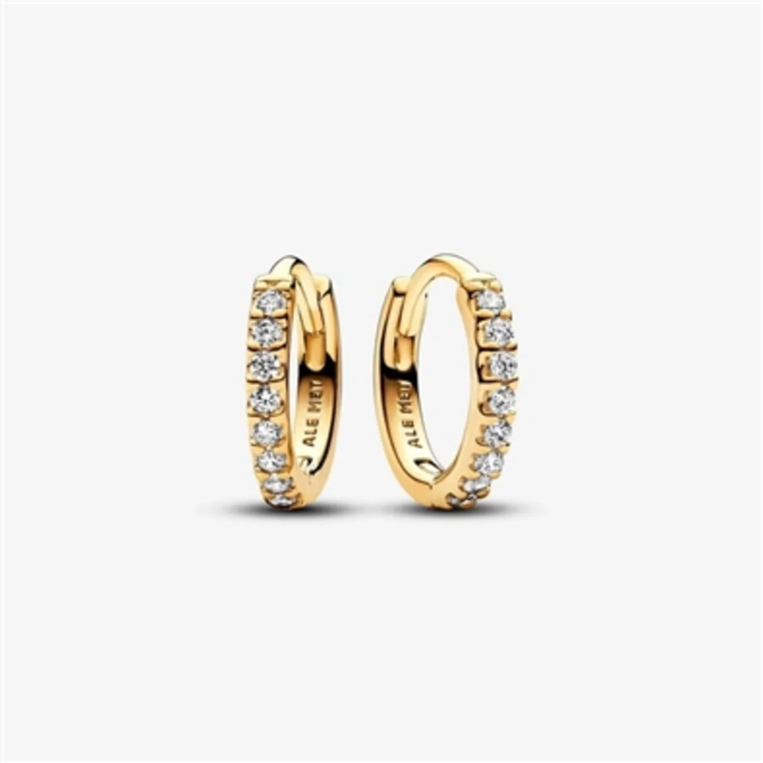 SPARKLING HUGGIE HOOP EARRINGS