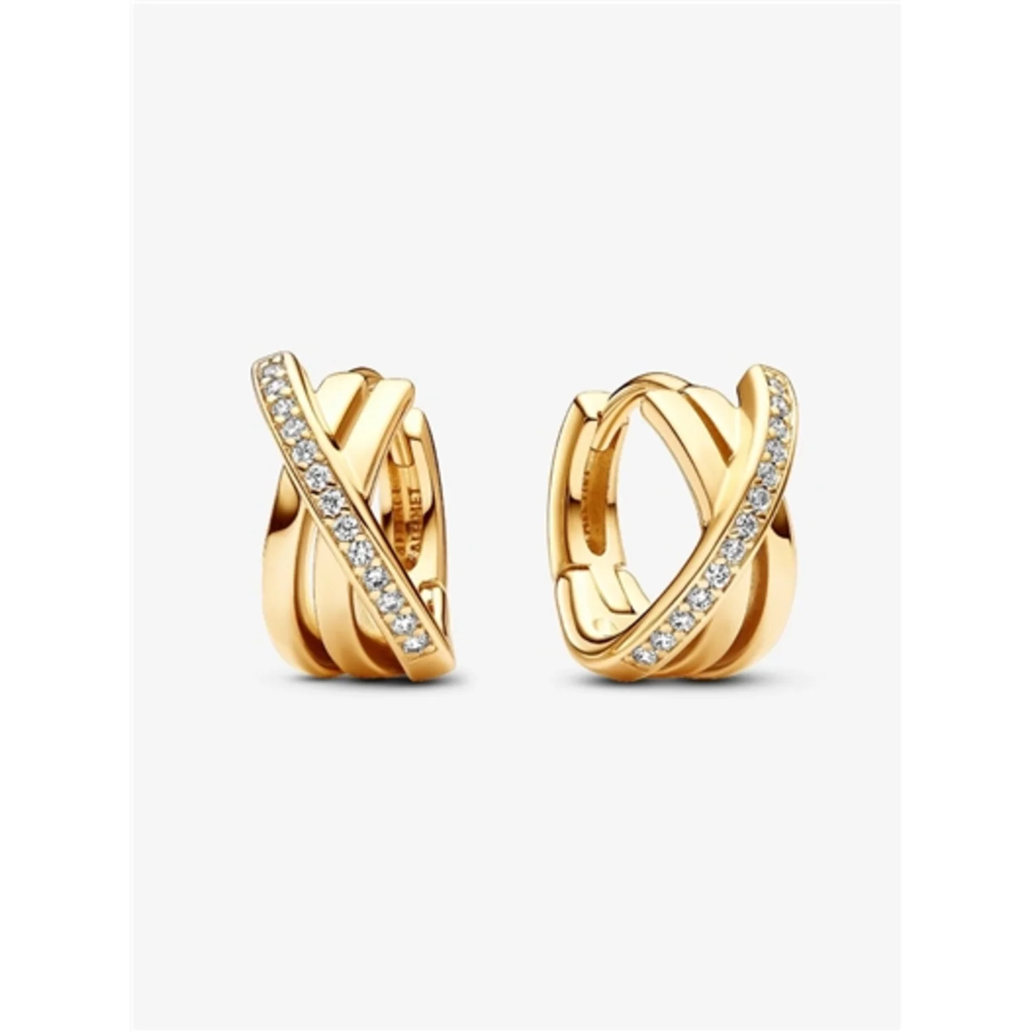 CROSSOVER PAVÉ HOOP EARRINGS
