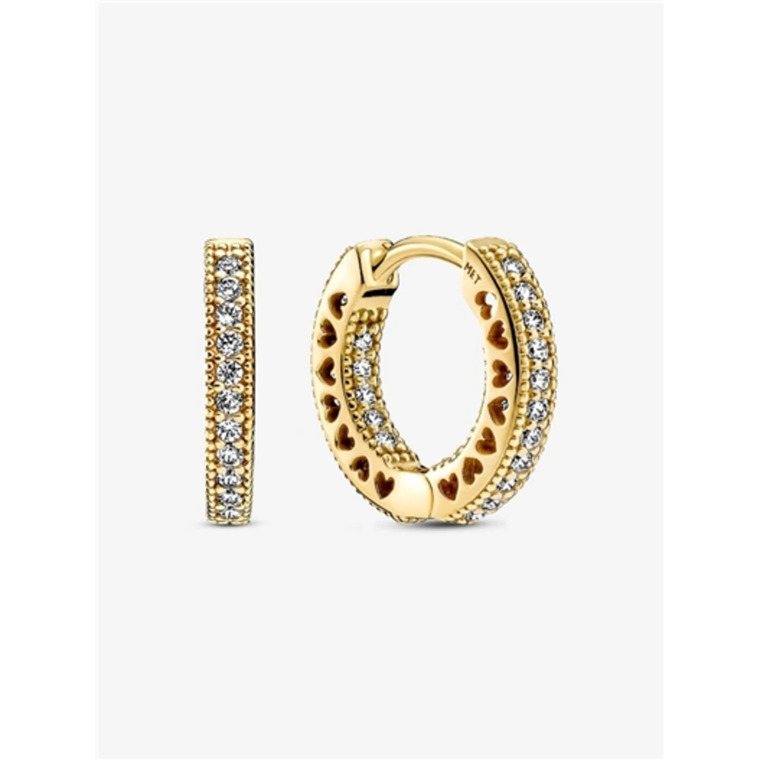 PAVÉ HEART HOOP EARRINGS