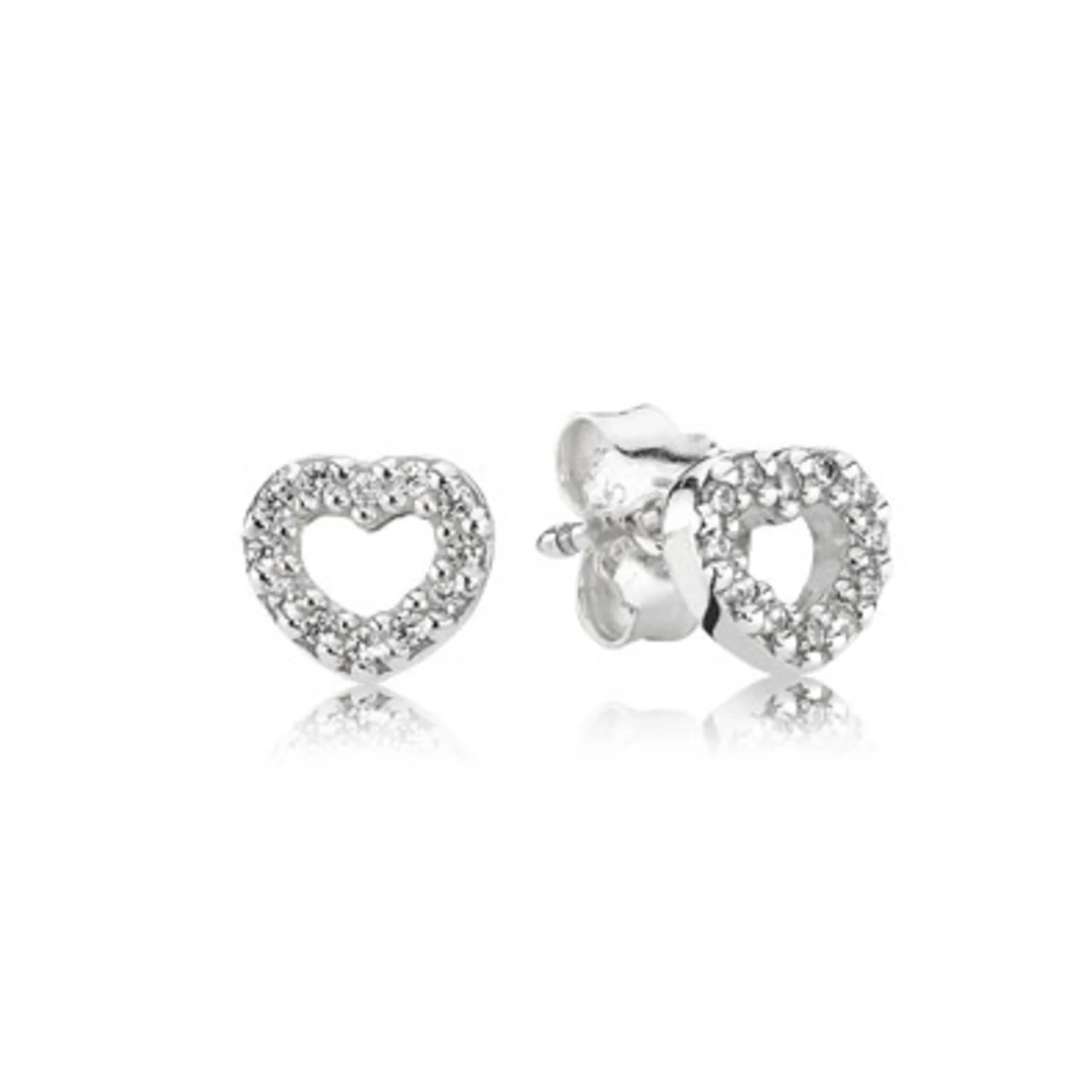 OPEN HEART STUD EARRINGS
