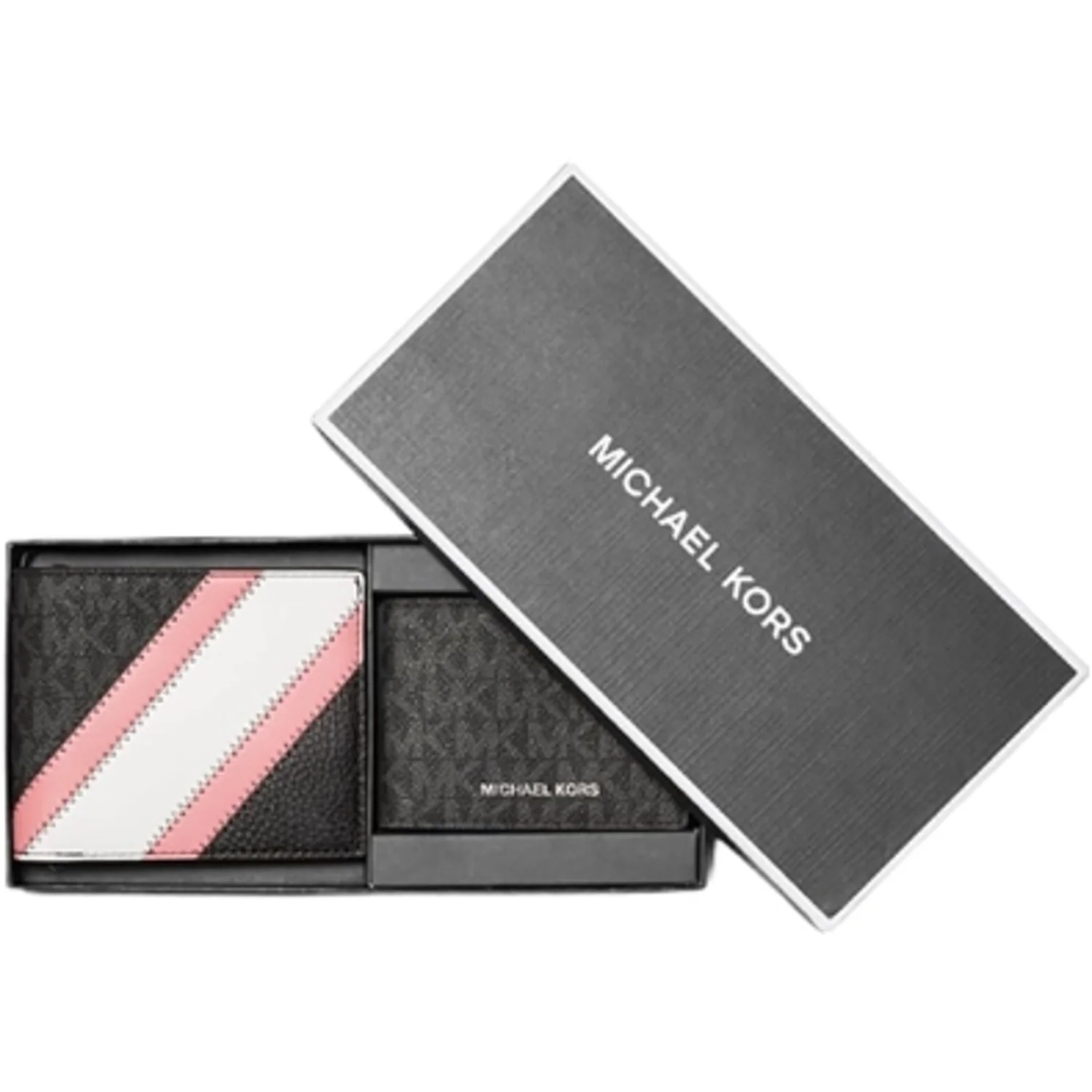 LOGO STRIPE WALLET AND PASSCASE GIFT SET