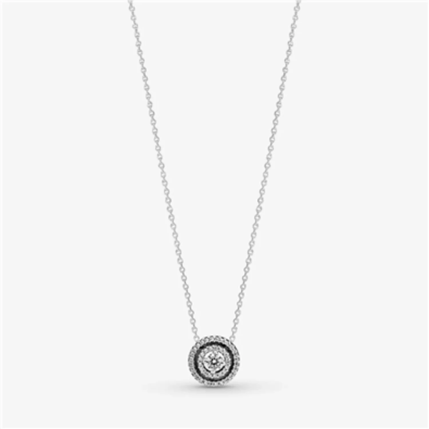 SPARKLING DOUBLE HALO COLLIER NECKLACE