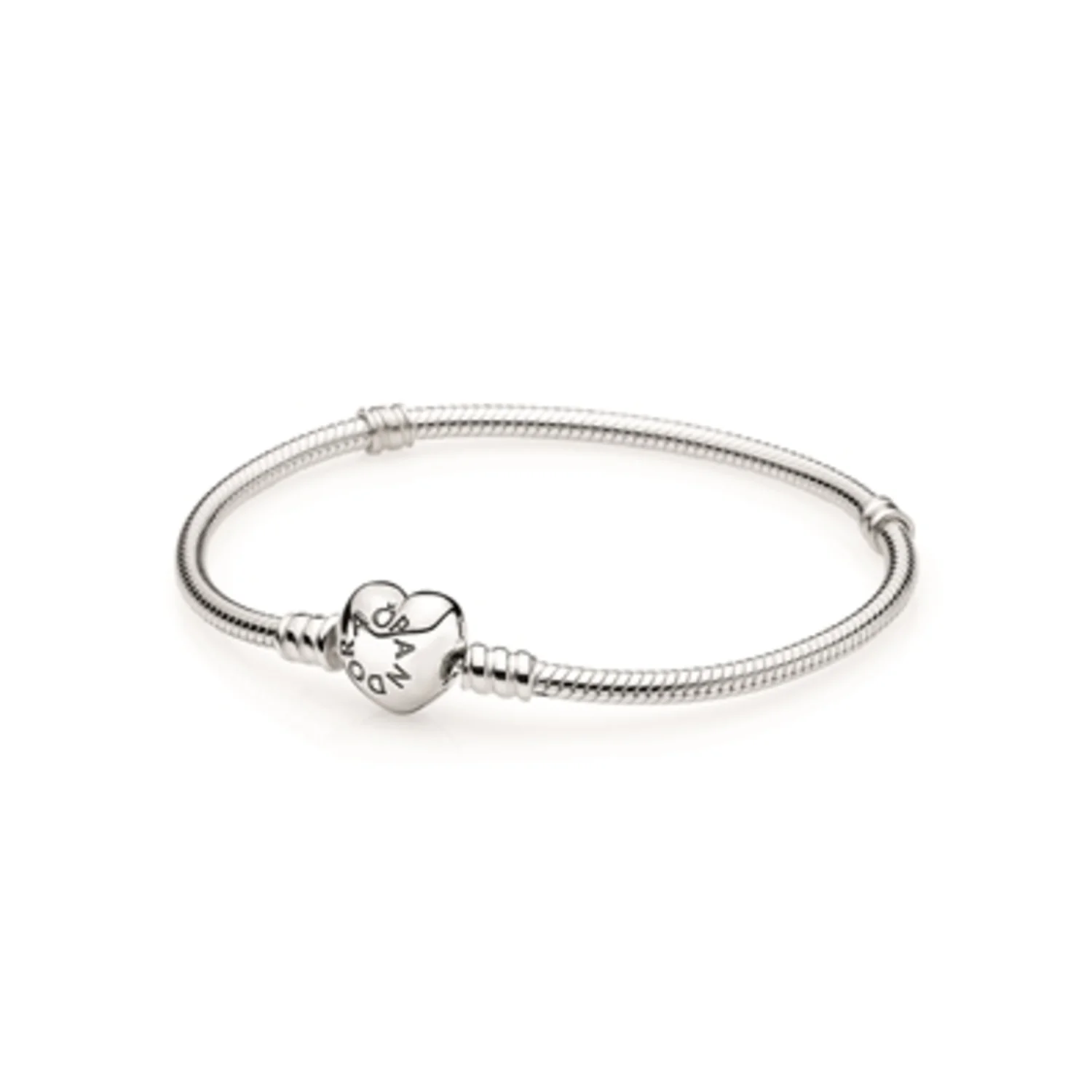 MOMENTS HEART CLASP SNAKE CHAIN BRACELET, 7.5