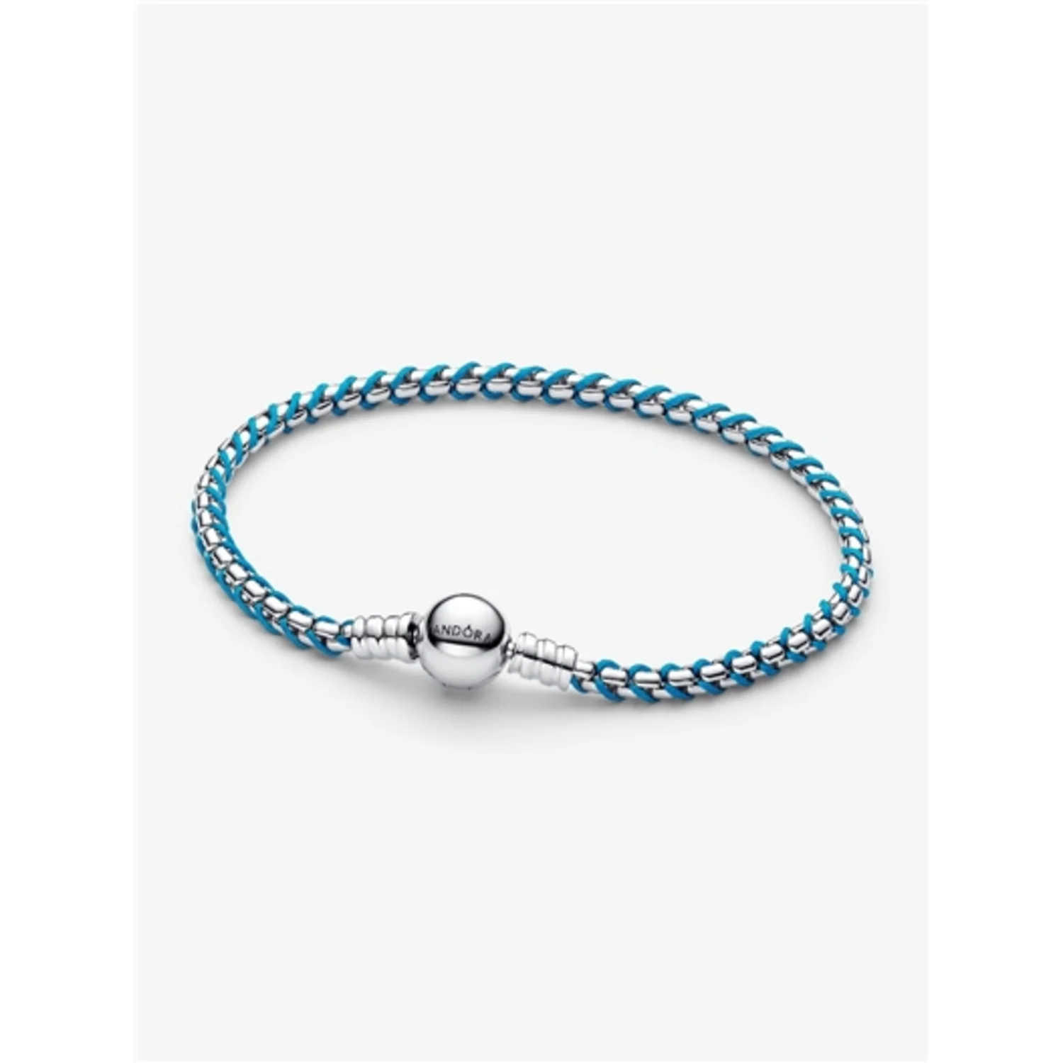 BLUE CORD BOX CHAIN BRACELET, 6.7"