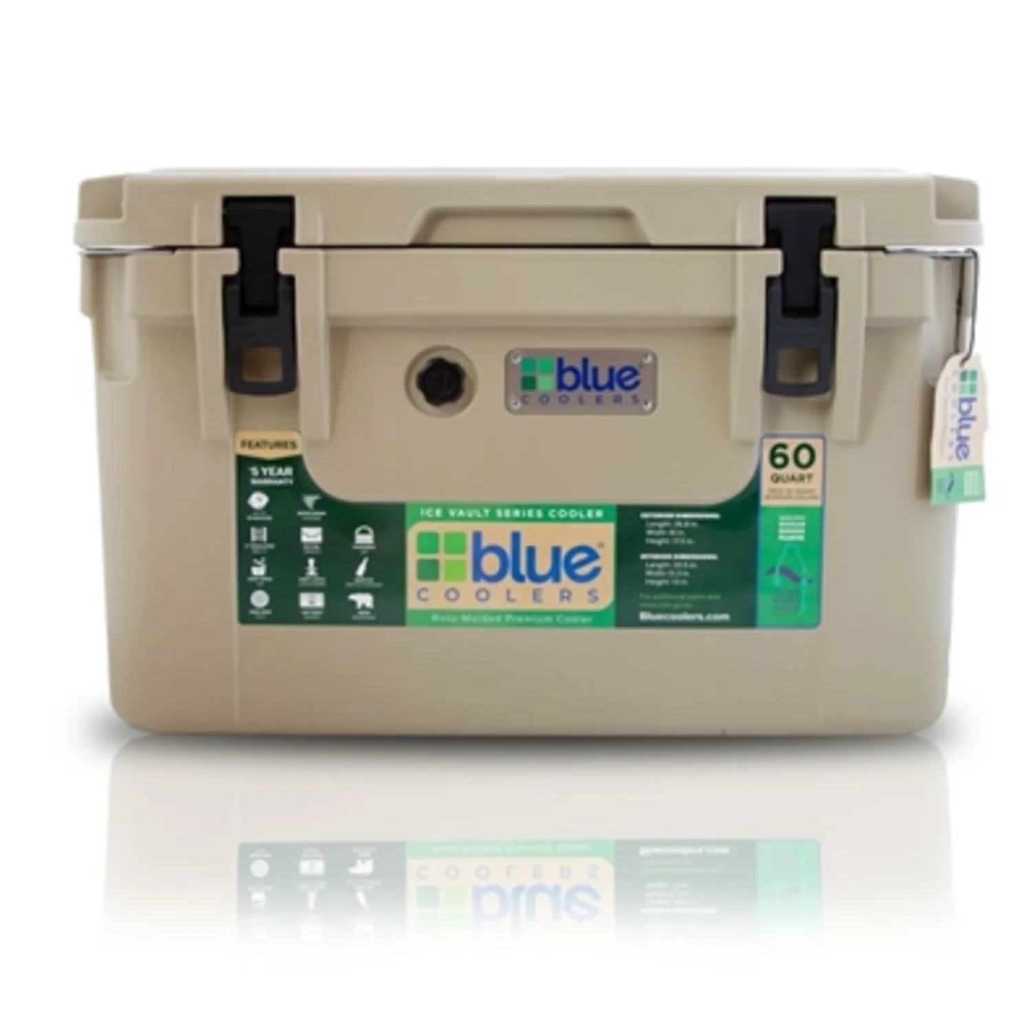 60Q ICE VAULT OCEAN BOUND PLASTIC COOLER, 60Q