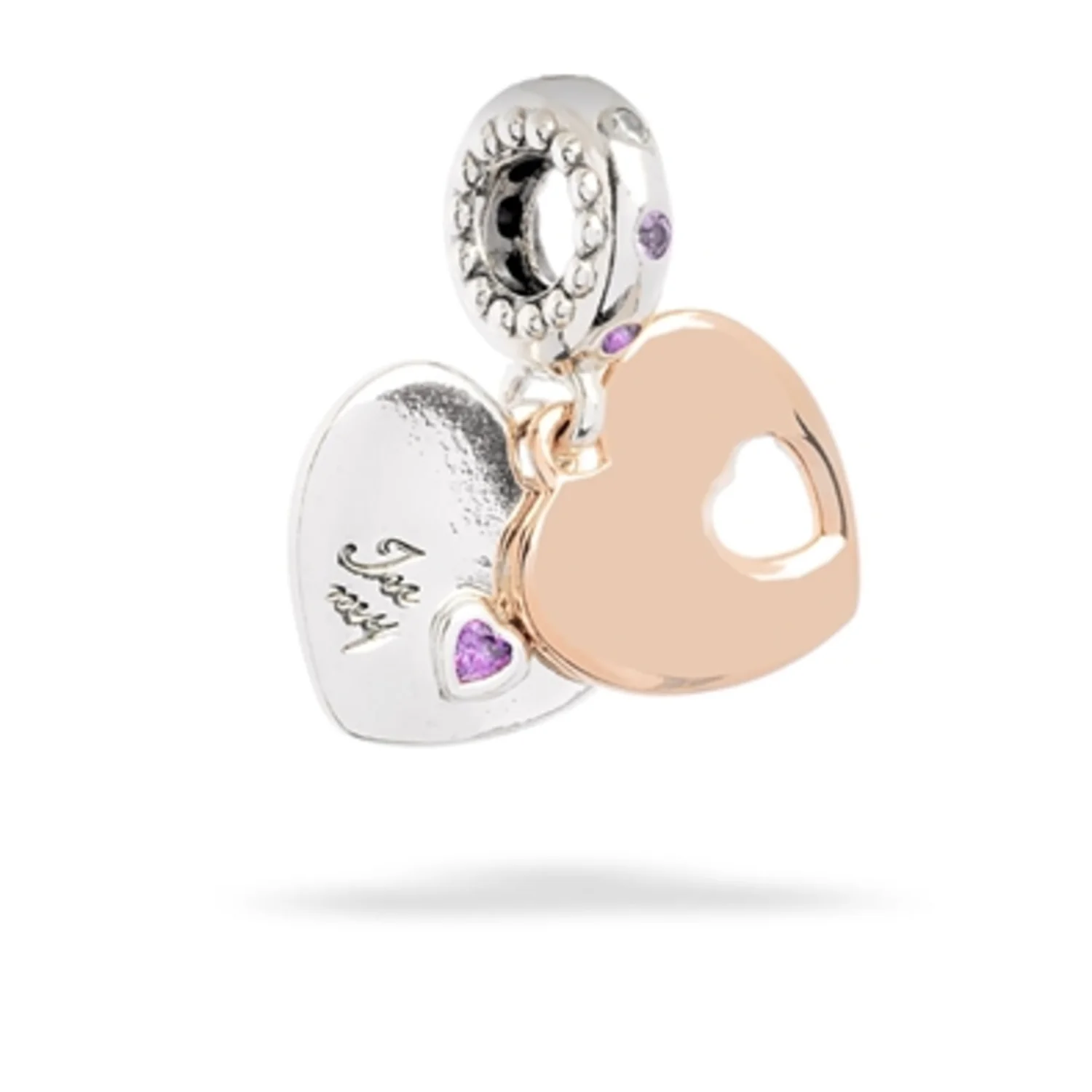 TWO HEARTS DANGLE CHARM