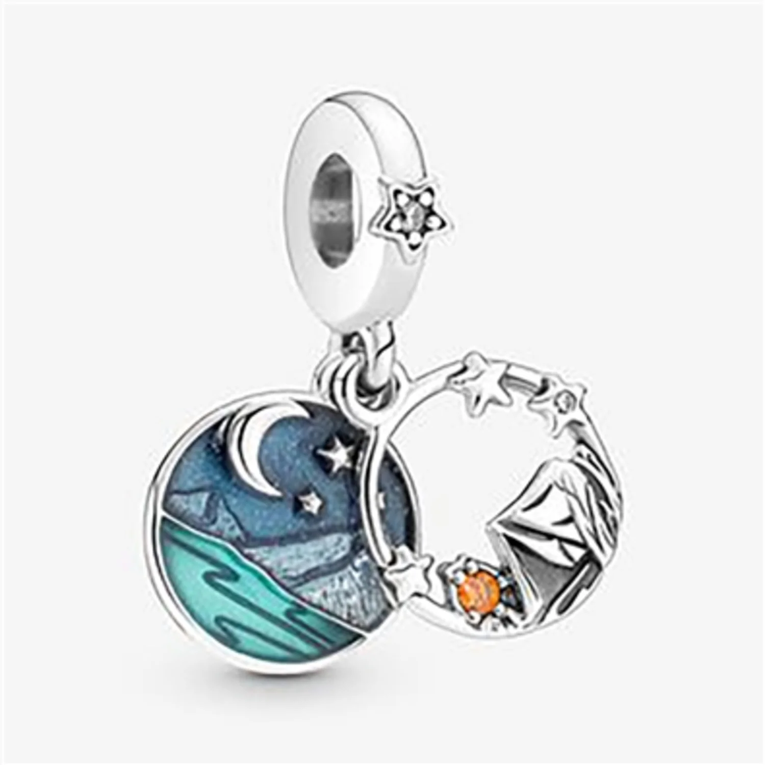 CAMPING NIGHT SKY DOUBLE DANGLE CHARM
