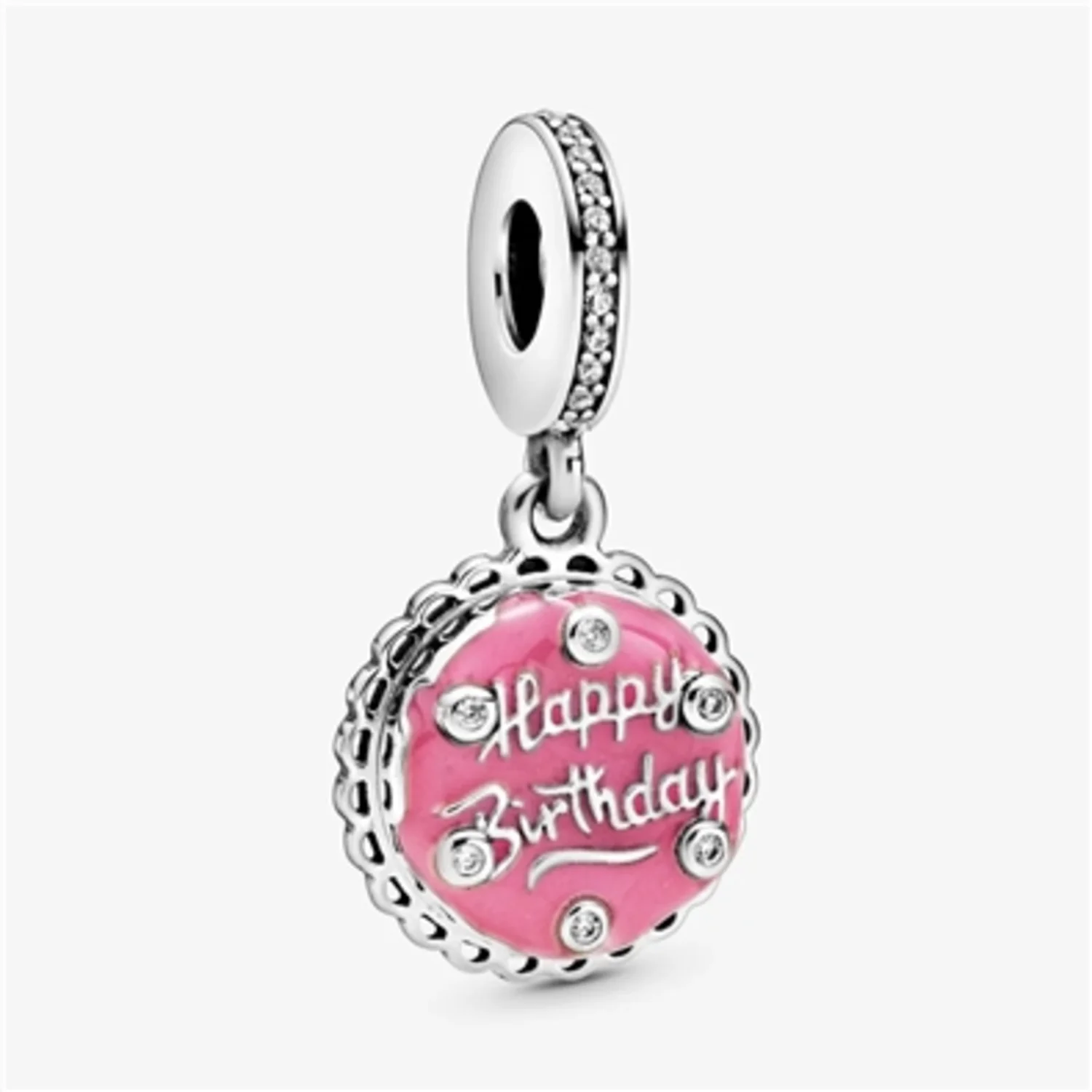PINK BIRTHDAY CAKE DANGLE CHARM