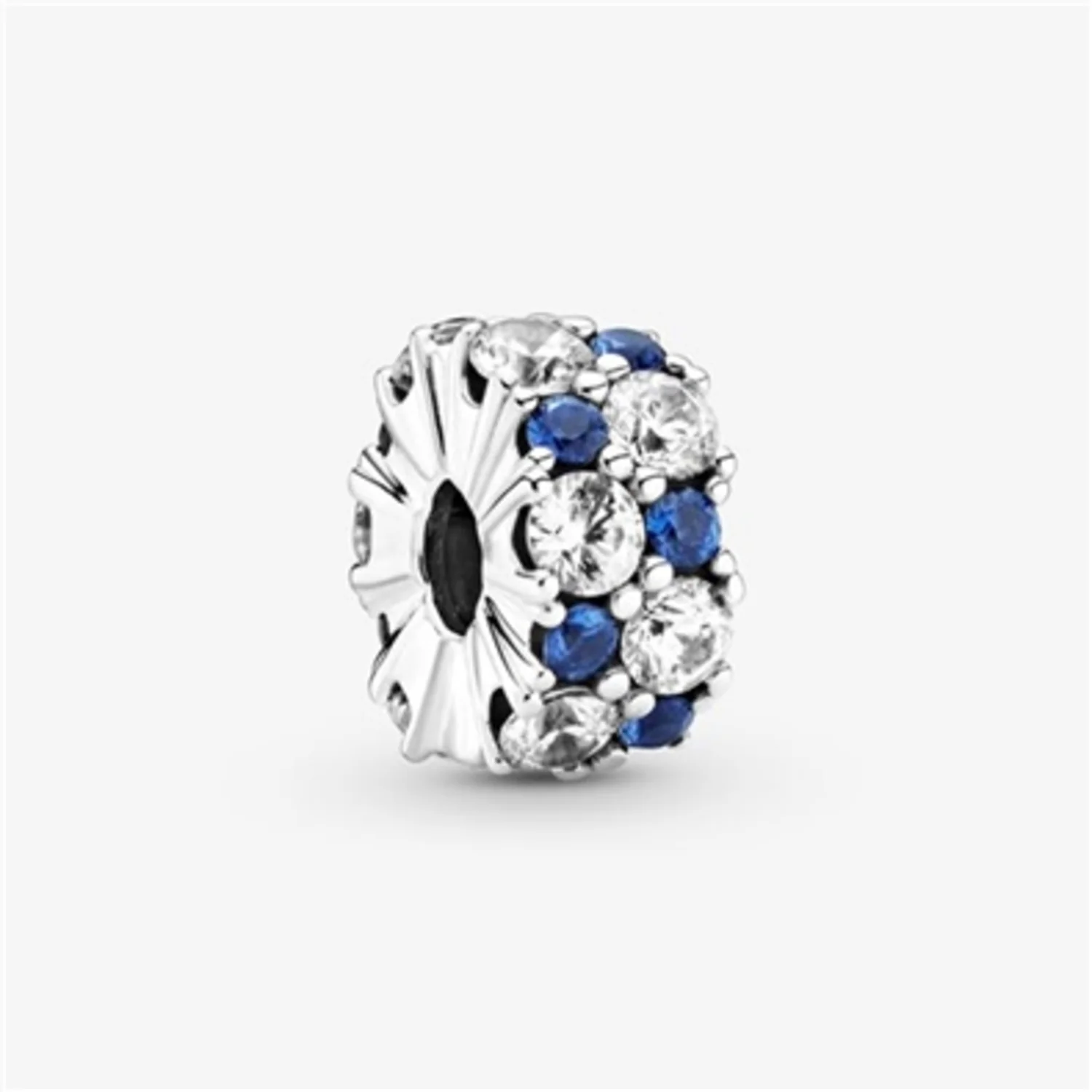 CLEAR AND BLUE SPARKLING CLIP CHARM