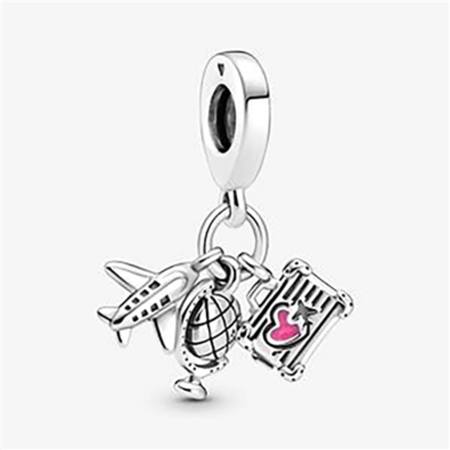 AIRPLANE, GLOBE AND SUITCASE CHARM